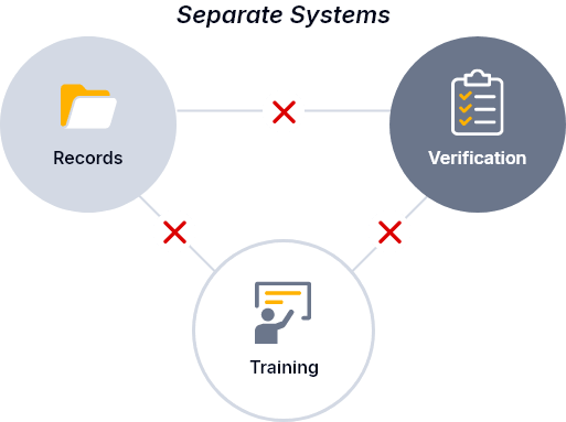 Chart showing separation of training, records, and verification