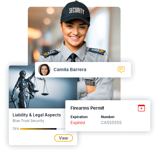 screenshots of guard and permit interface elements