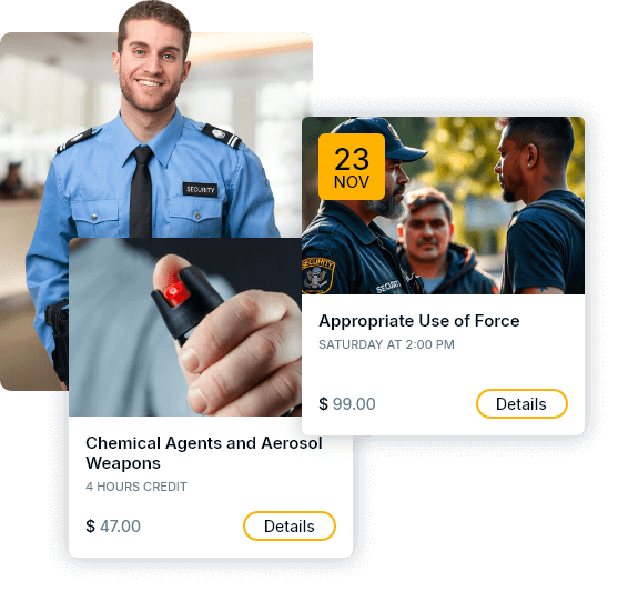 screenshots of course listing interface elements