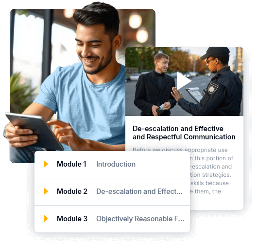 screenshots of course progression interface