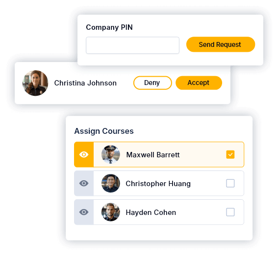 screenshots guard linking and course assignment functionality