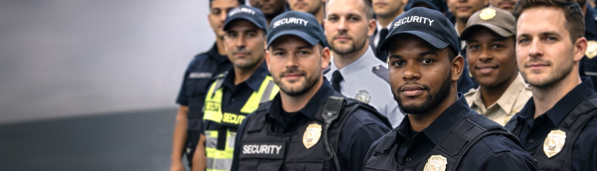 two security guards wearing boxing gloves and sparring
